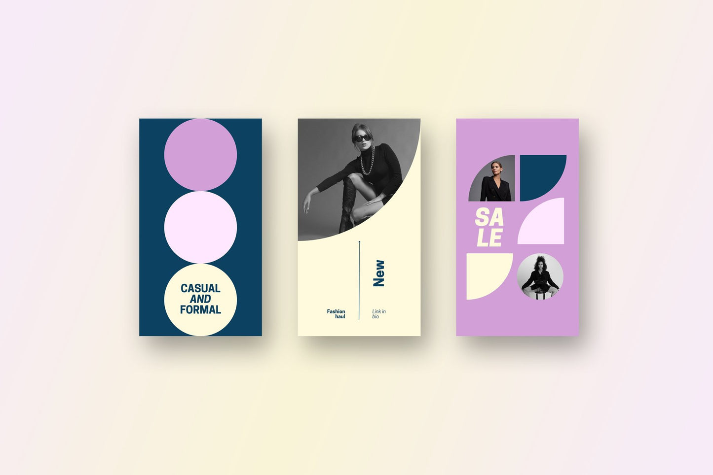 Perfect for personalization: Geometric minimalist Instagram stories  for diverse professionals