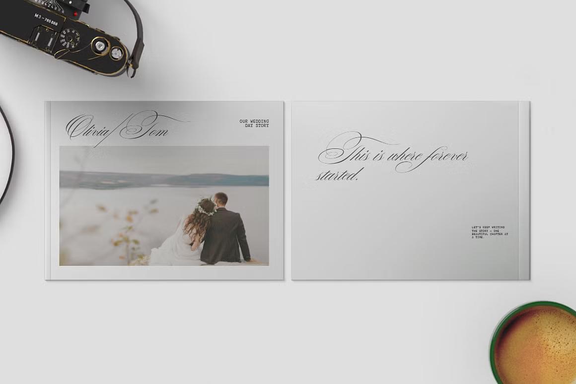 Classy and elegant Canva wedding album template