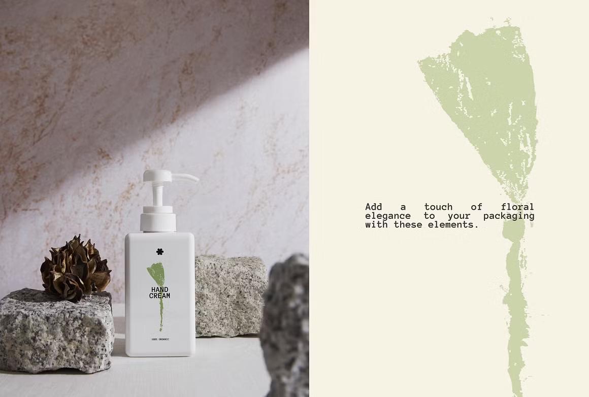 Natural botanical detail for packaging design