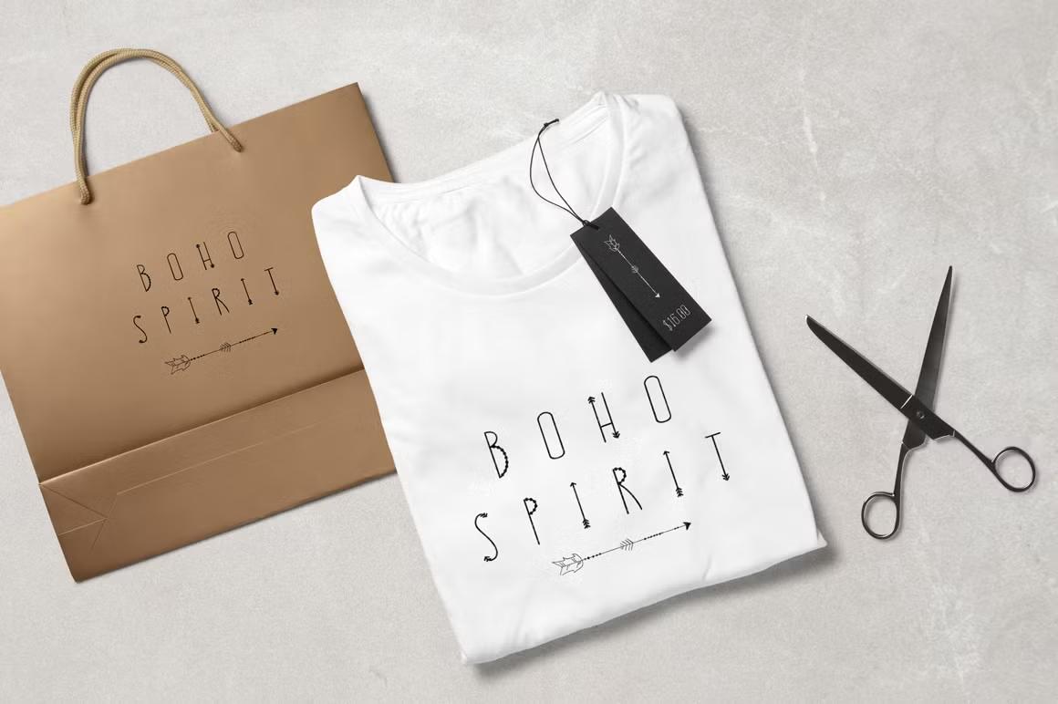 Boho Spirit font is great for packaging