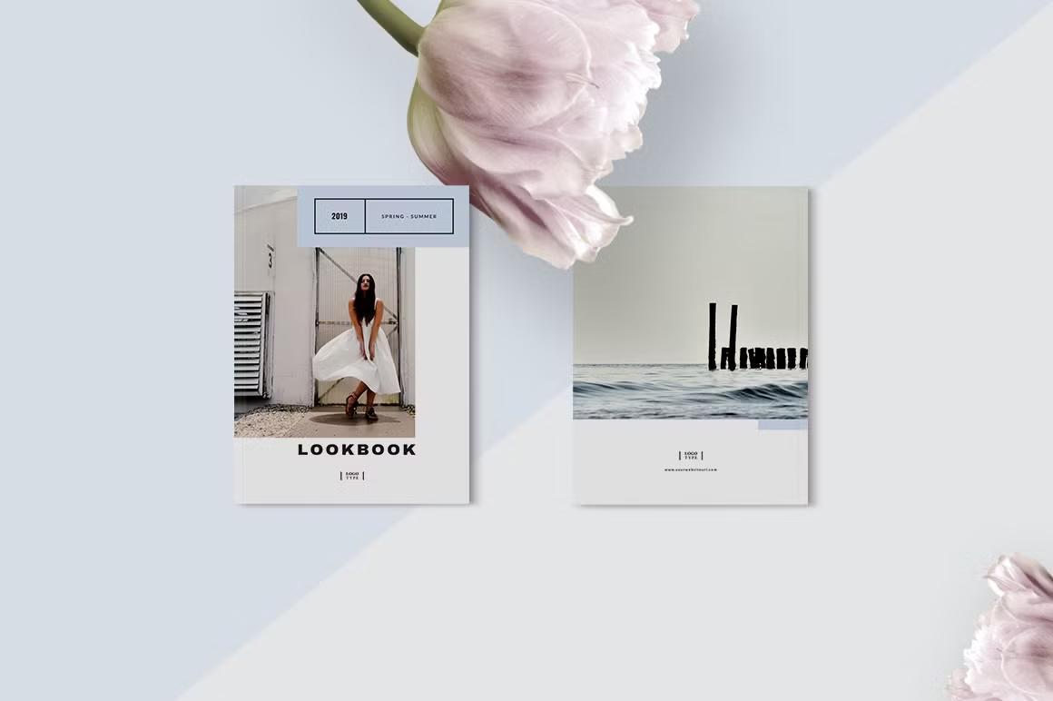 Clean and stylish InDesign brochure template for fashion portfolios