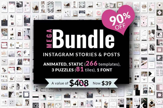 Mega Bundle - Instagram stories and posts - animated, static, puzzles