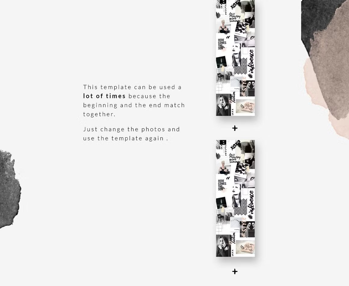 Instagram grid layout puzzle with grunge minimal fashion style, suitable for travel blog