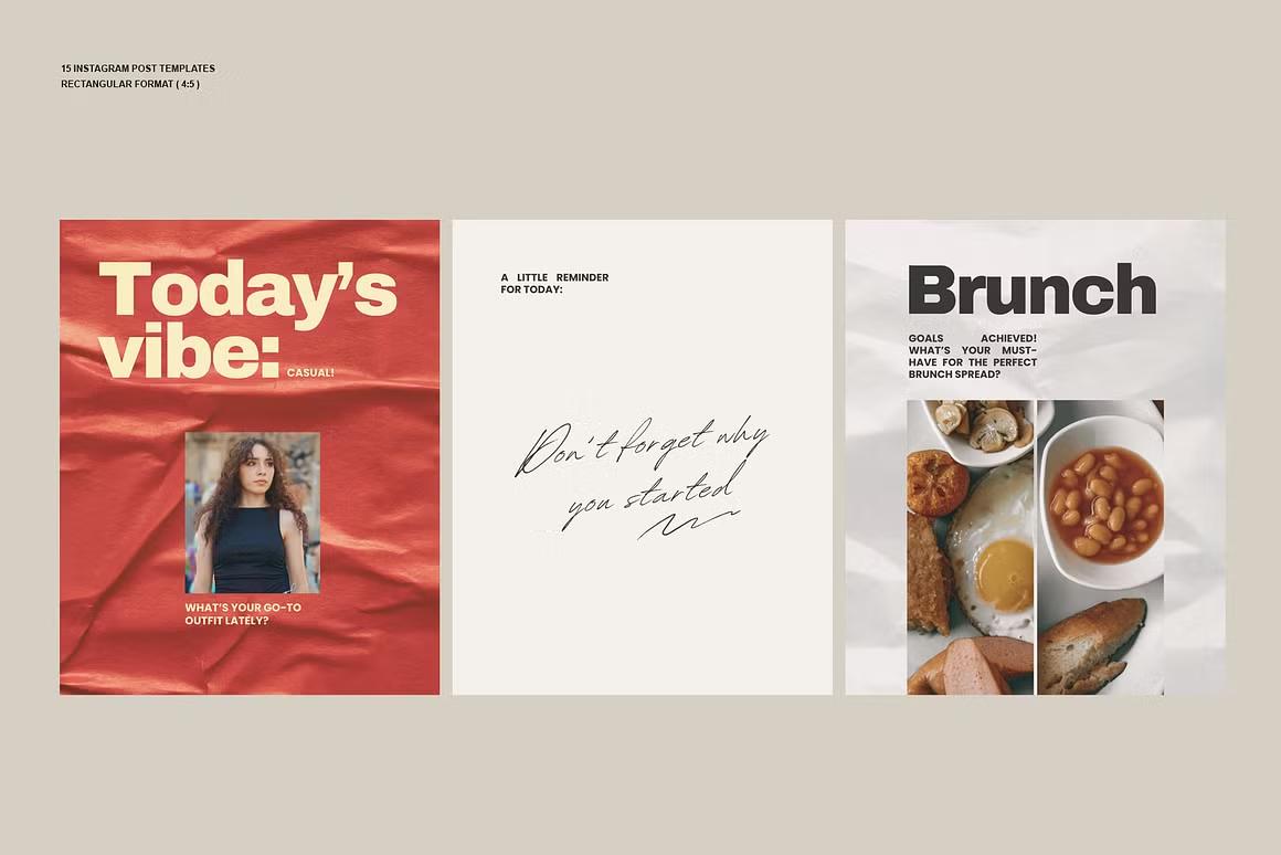 New 2025 rectangular format Instagram post templates are perfect for fashion and lifestyle influencers