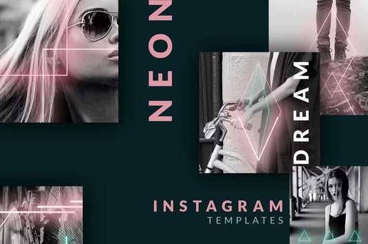 Instagram post templates - Neon 90s