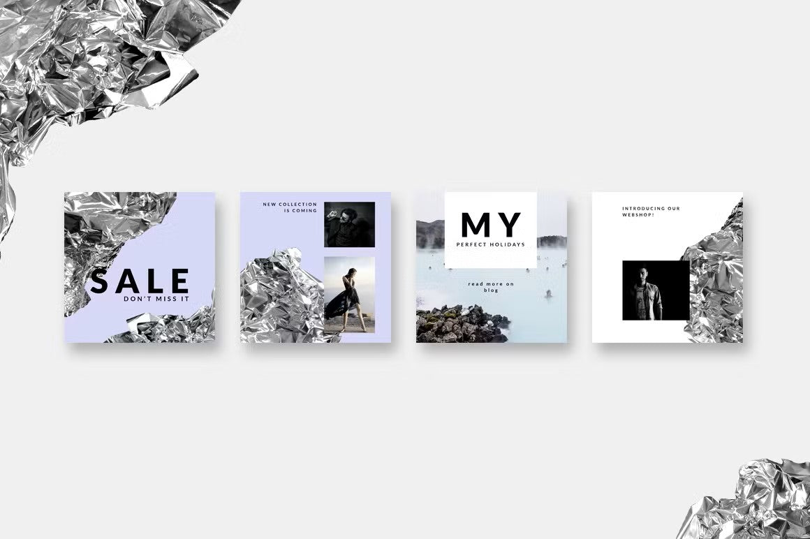 Shiny and festive designs perfect for fashion, lifestyle, and travel bloggers