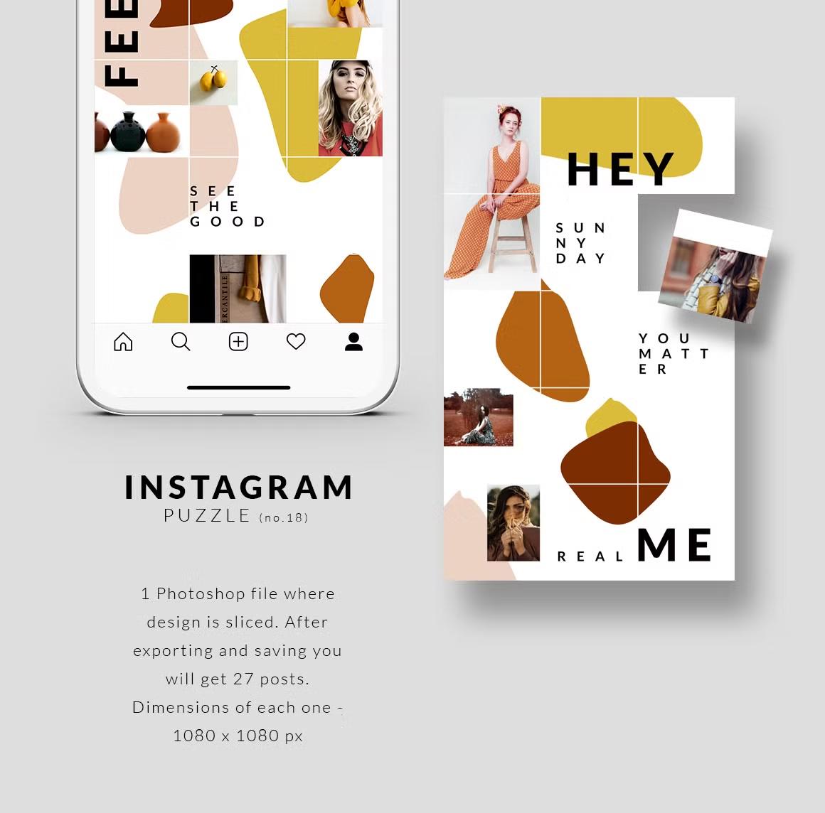 Instagram PUZZLE template - Abstract: vibrant and modern puzzle design to make a lasting impression