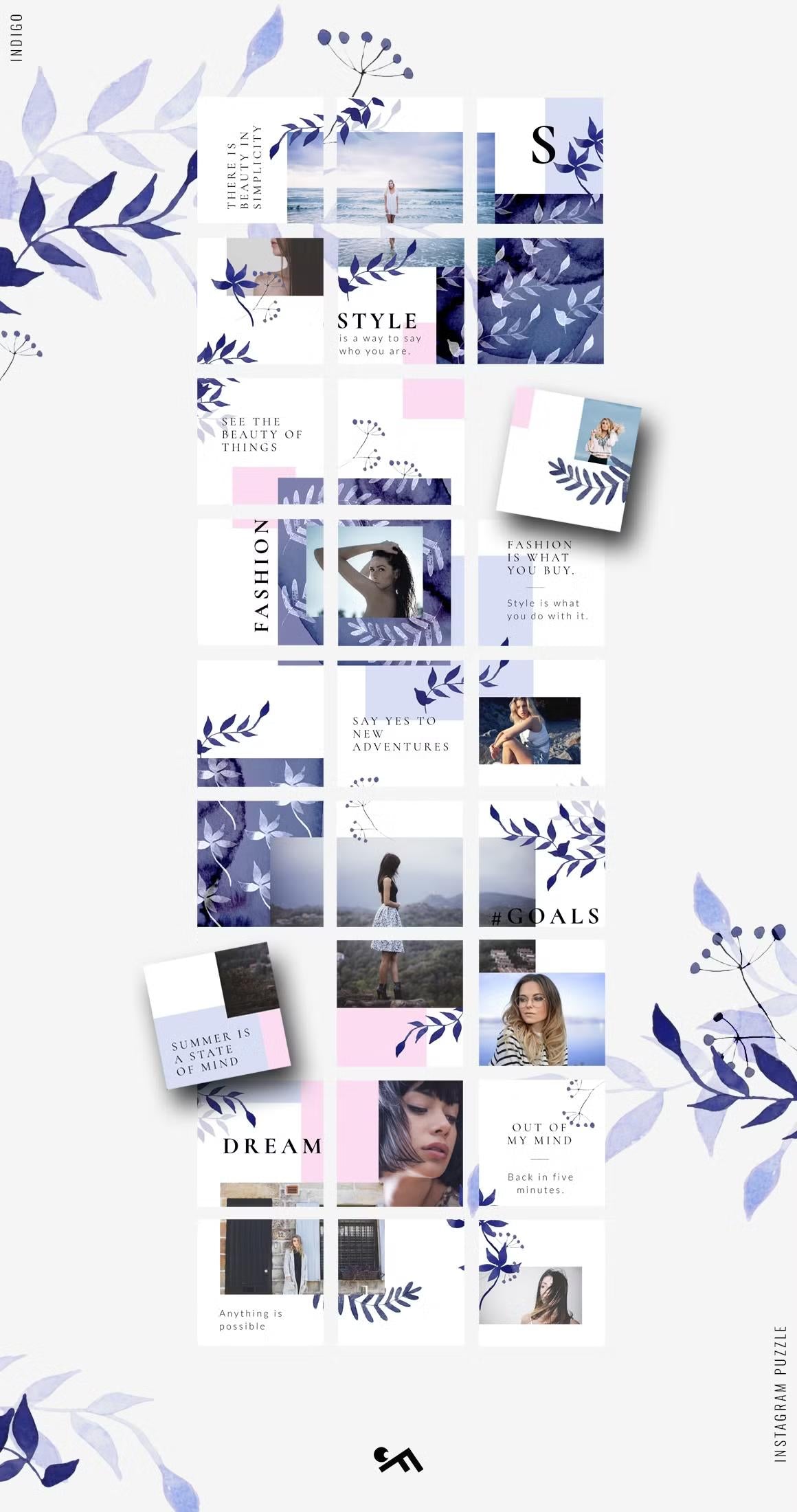 Modern grid layout perfect for fashion, lifestyle, and travel