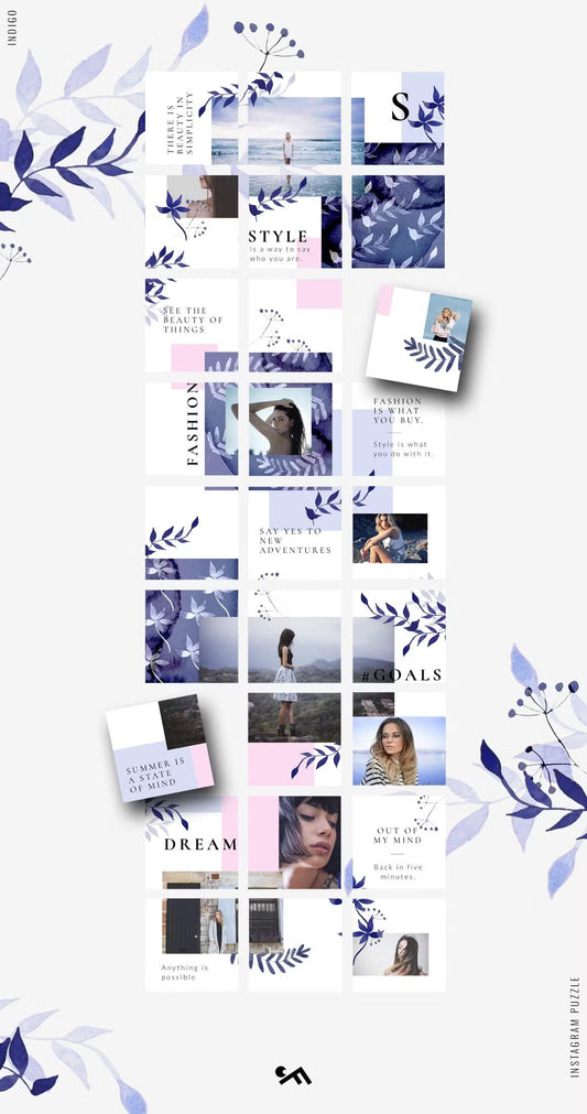 Modern grid layout perfect for fashion, lifestyle, and travel