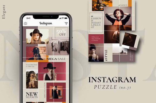 Instagram PUZZLE template - Elegant