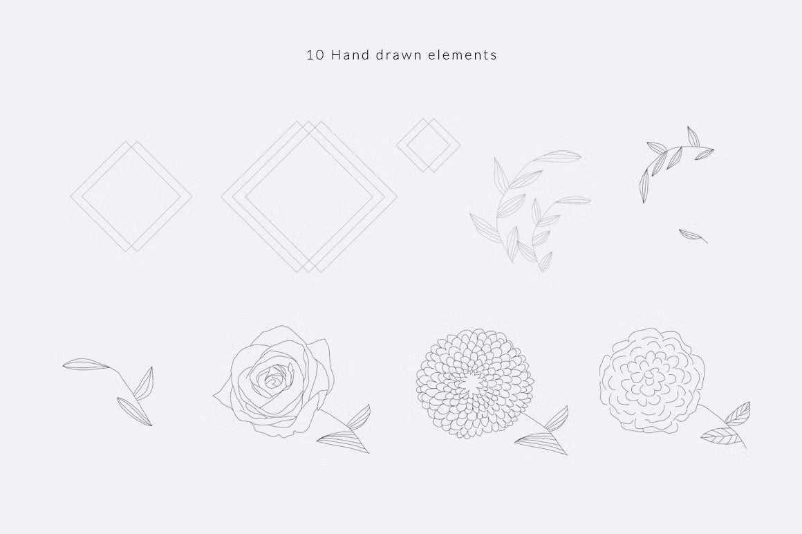 10 Hand-drawn elements included which will add a unique touch to your posts