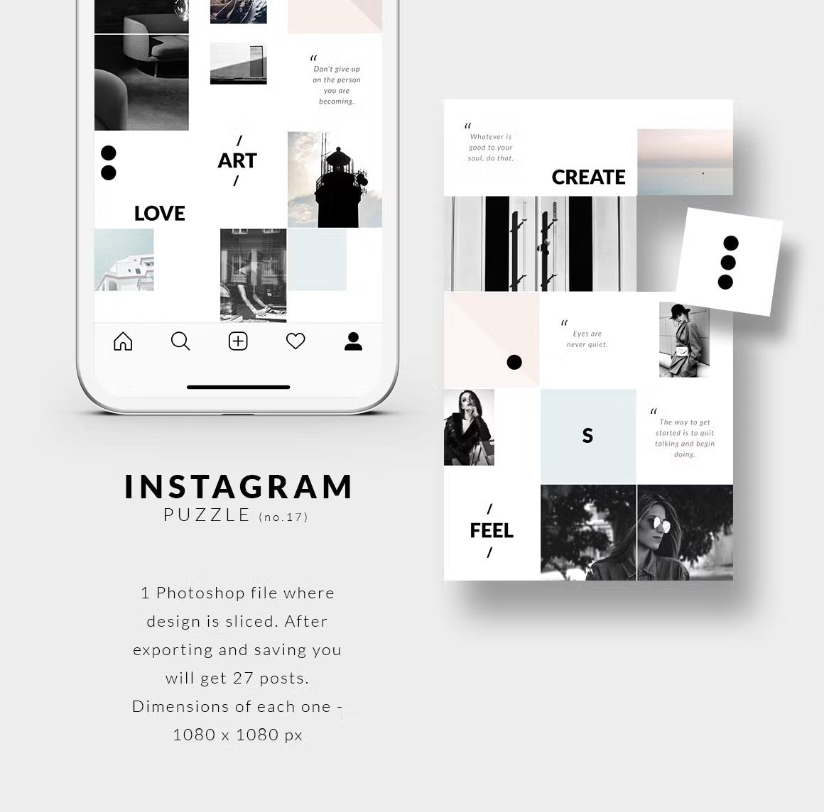 Minimal and clean Instagram puzzle for social media posts