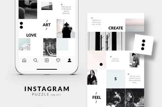 Instagram PUZZLE template - Minimal: Instagram puzzle for sleek and clean feeds