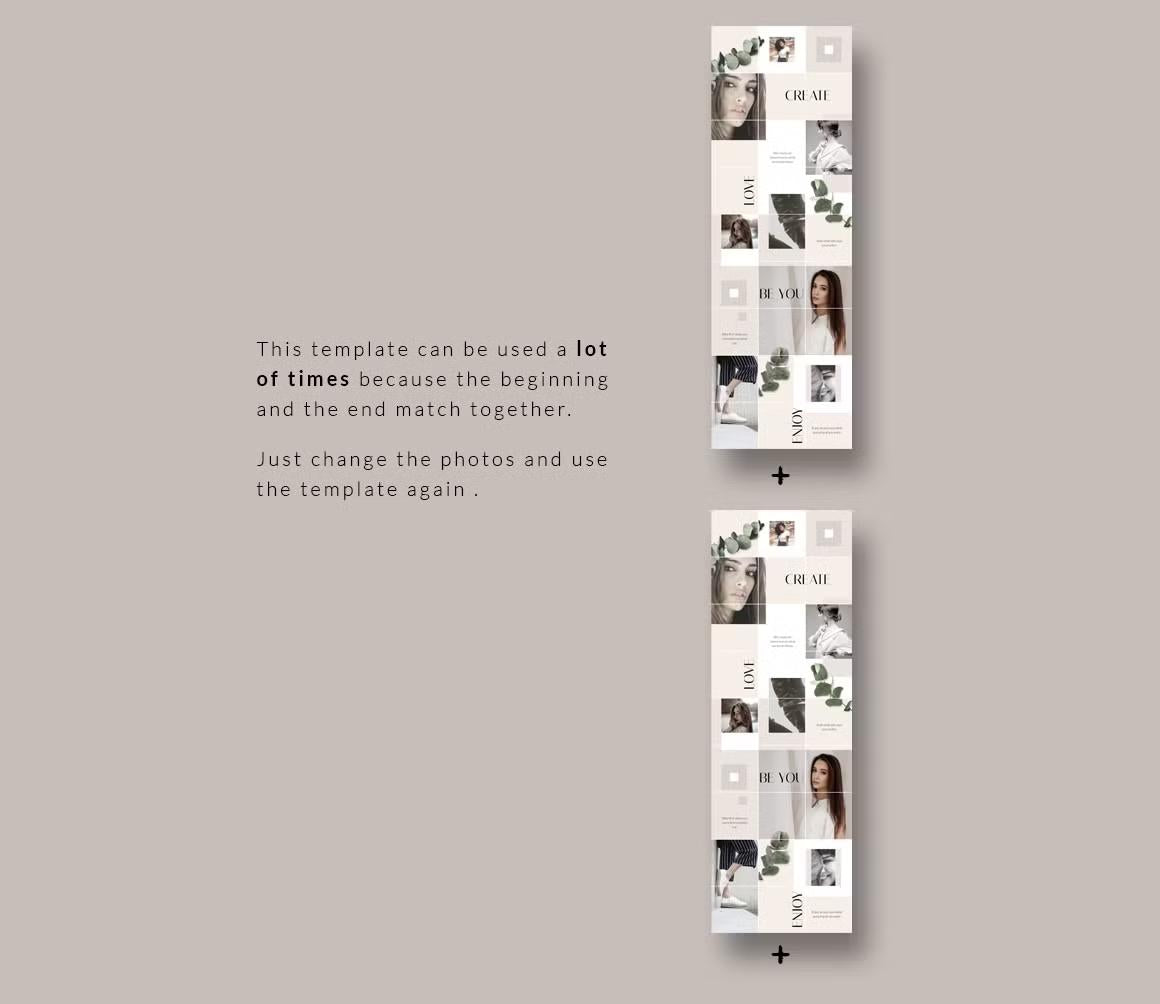 Elevate your Instagram presence with this chic Instagram puzzle template which can be used a lot of times because the beginning and the end match together