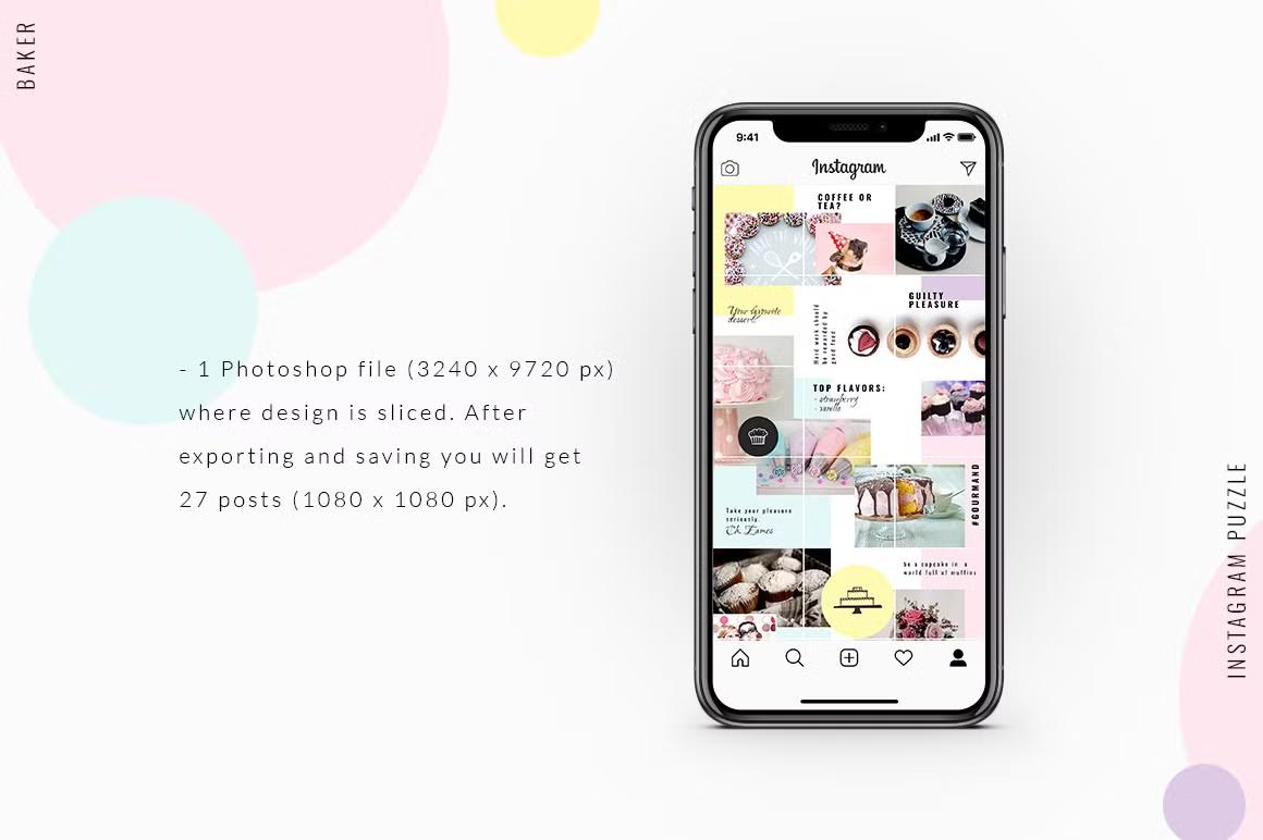 Instagram puzzle with a bakery-inspired theme for trendy feeds