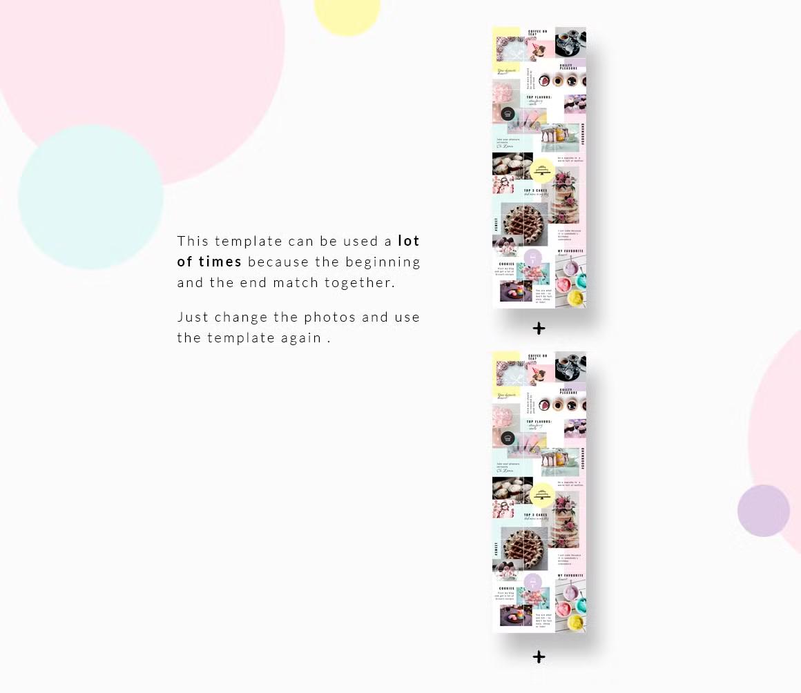 Gourmet-inspired Adobe Photoshop Instagram puzzle template for food enthusiasts on Instagram