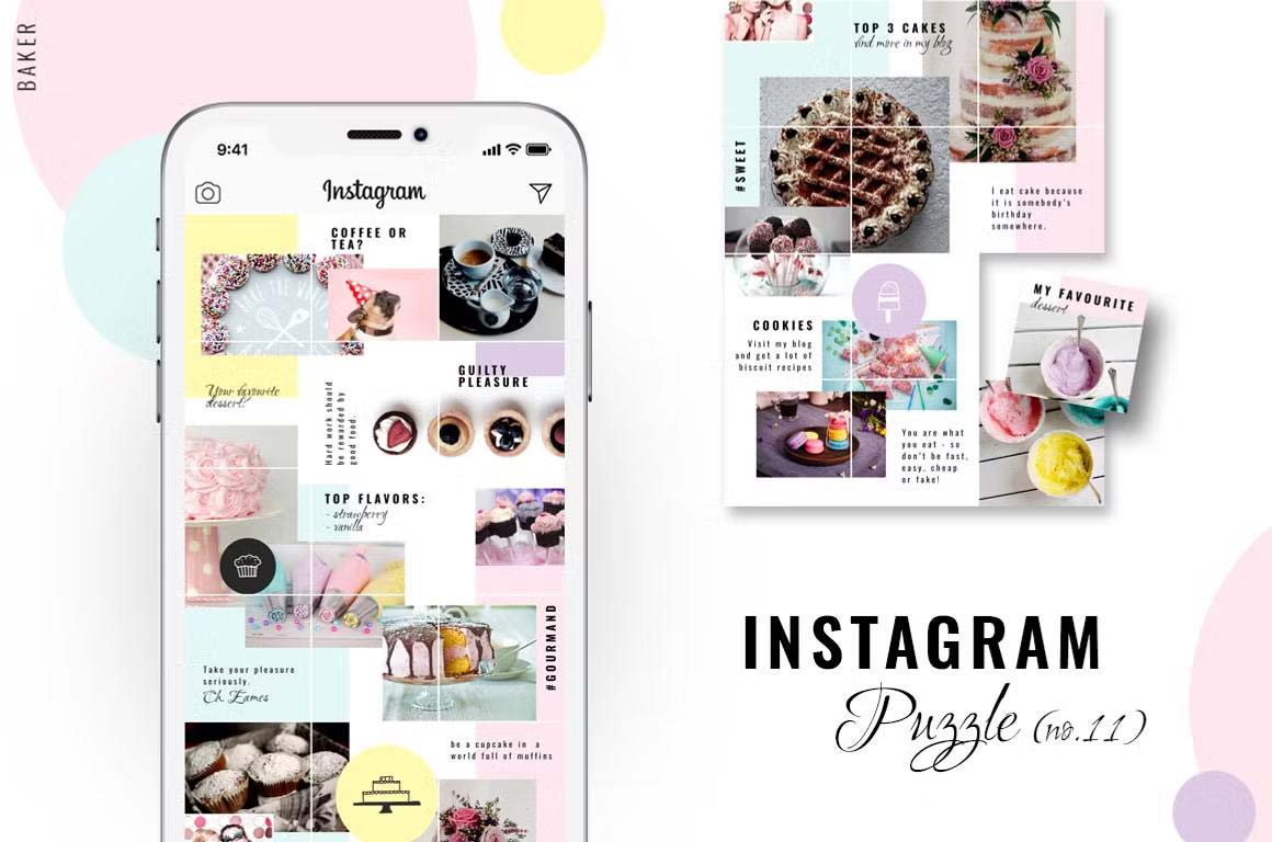Instagram PUZZLE template - Baker