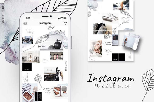 Watercolor-themed Instagram puzzle for artistic feeds