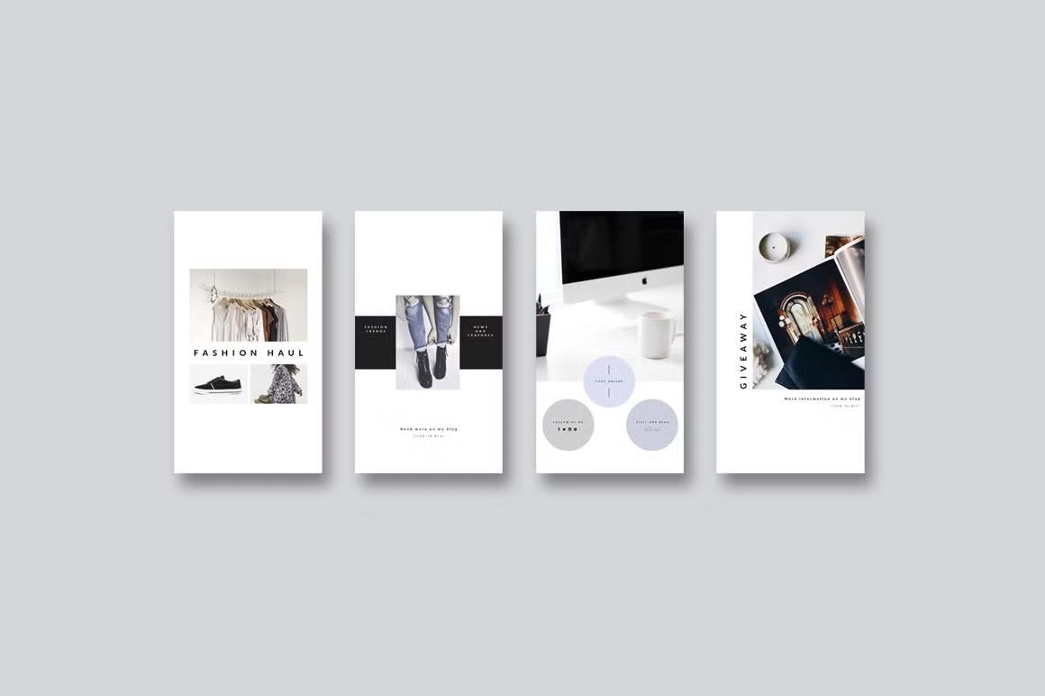 Instagram story templates - ideal for showcasing fashion, food, and travel adventures in style
