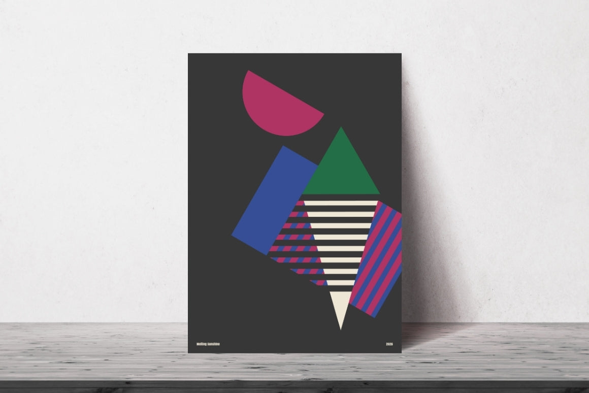 Contemporary geometric abstract poster suited for minimalist and modern spaces