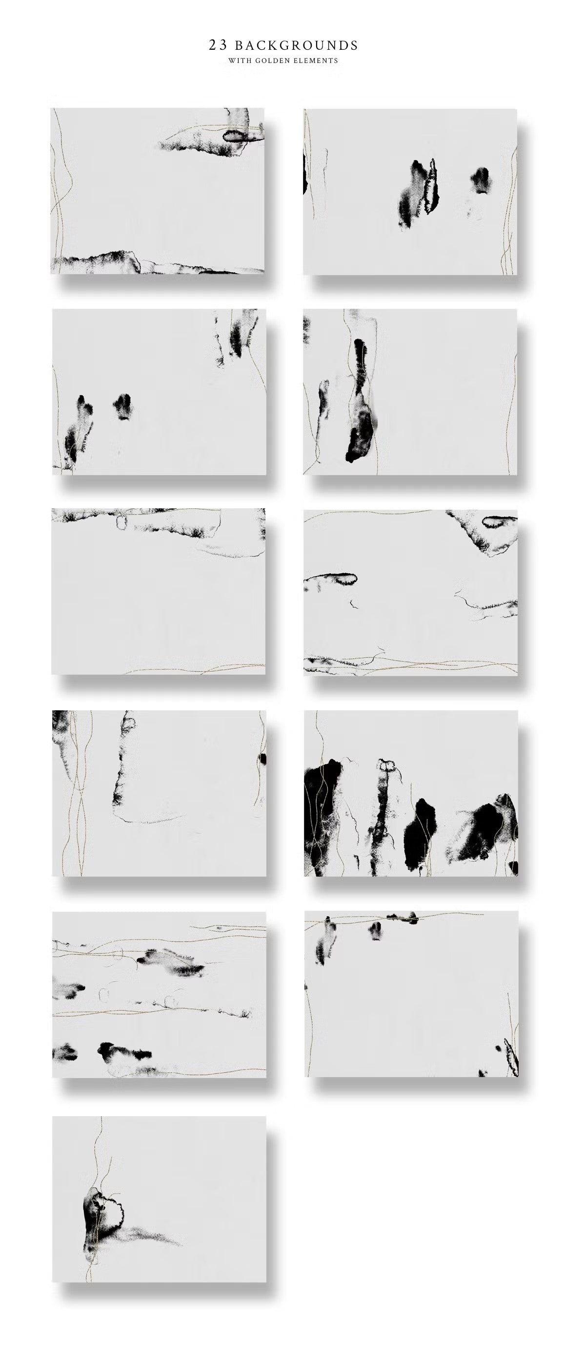 Monochrome watercolor textures for branding