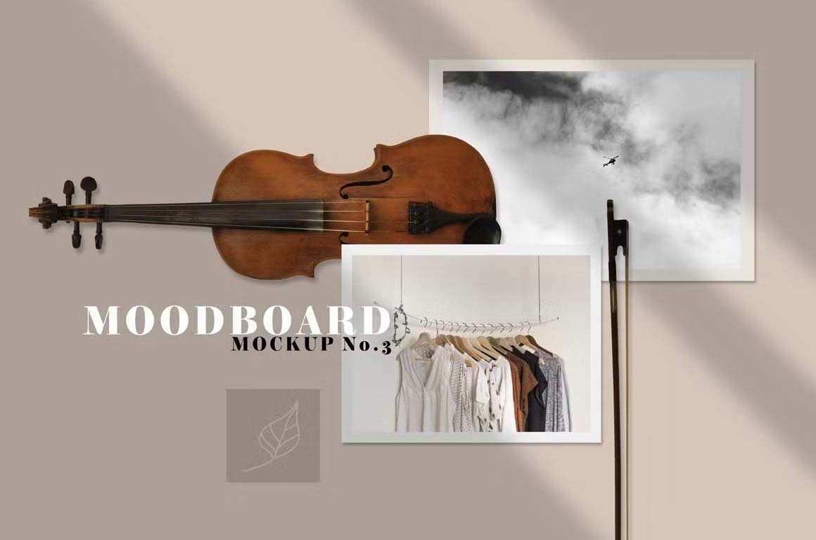 Mood board mockup photographer, vintage film frames, camera scene creator
