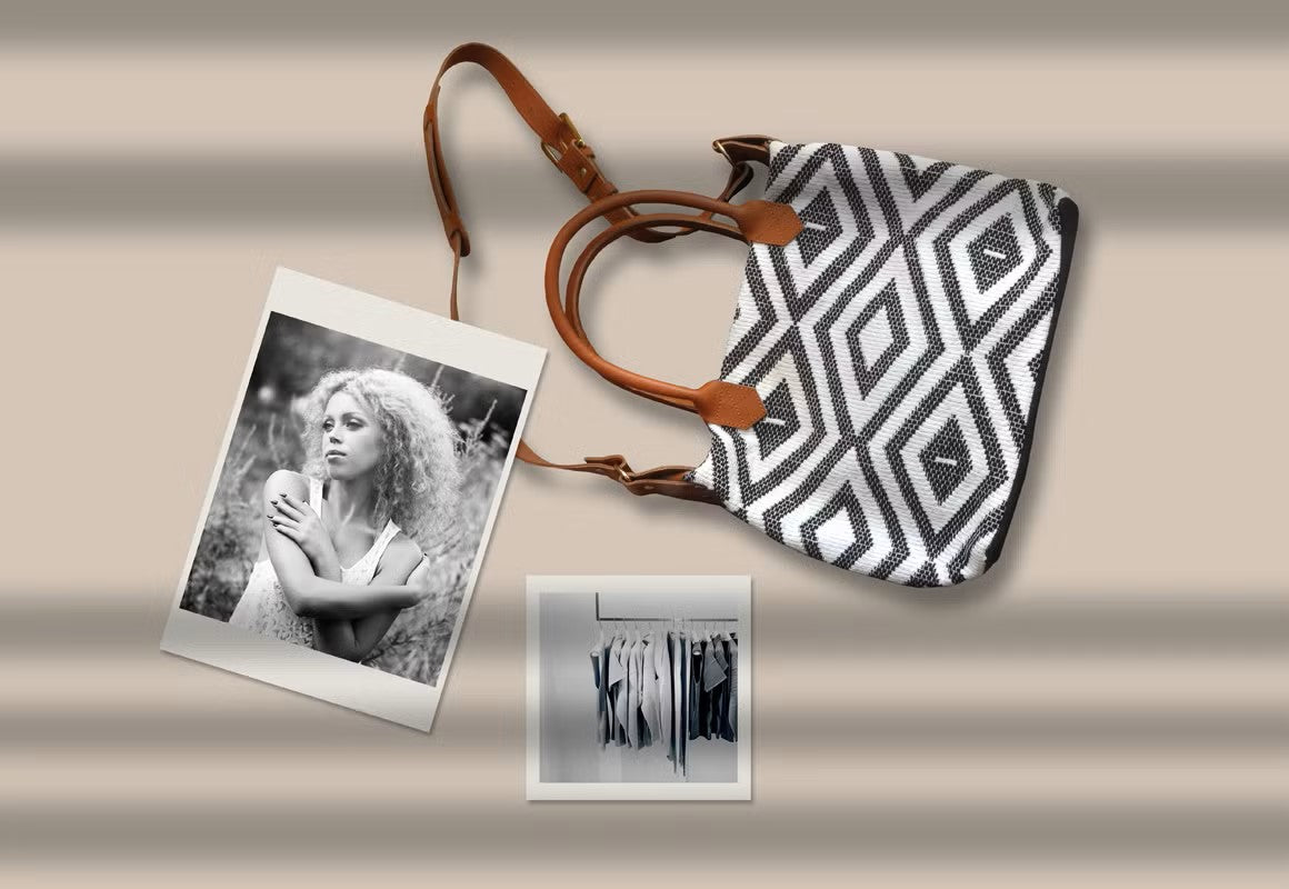 Mood board mockup photographer, vintage film frames scene creator