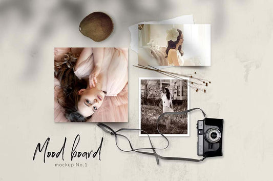 Vintage Mood Board Mockup No.1 - Create realistic vintage scenes effortlessly