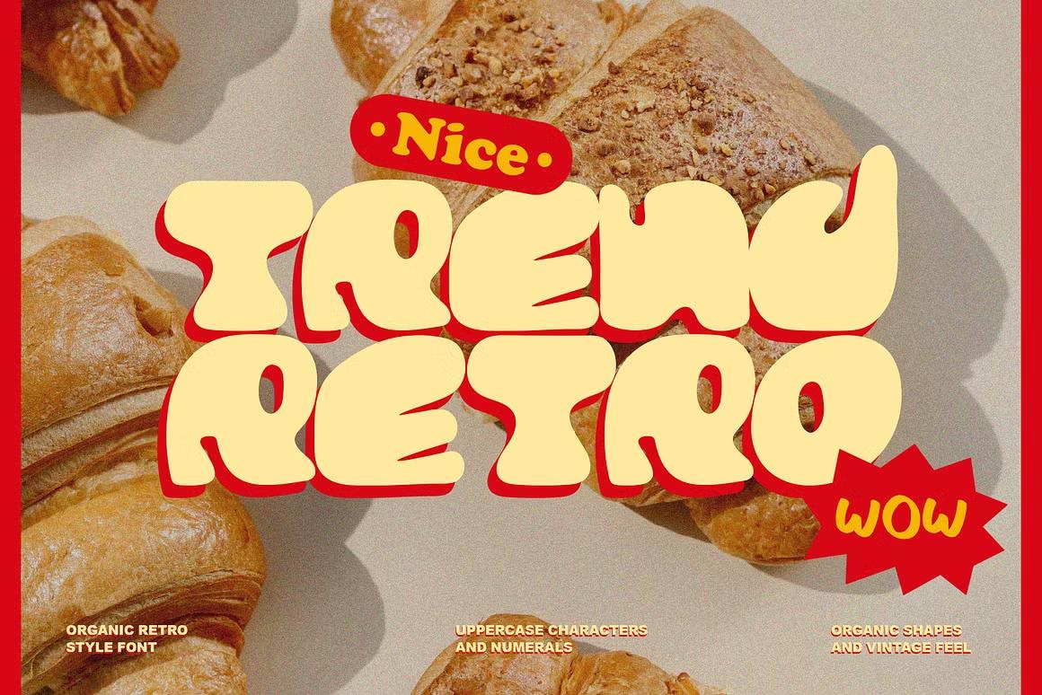 Trendretro - unique retro font for logos and branding
