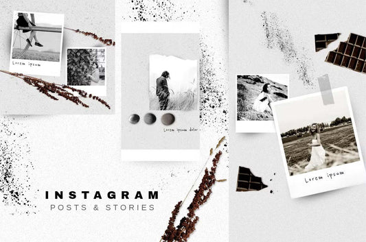 Natural gritty social media Instagram story and posts templates