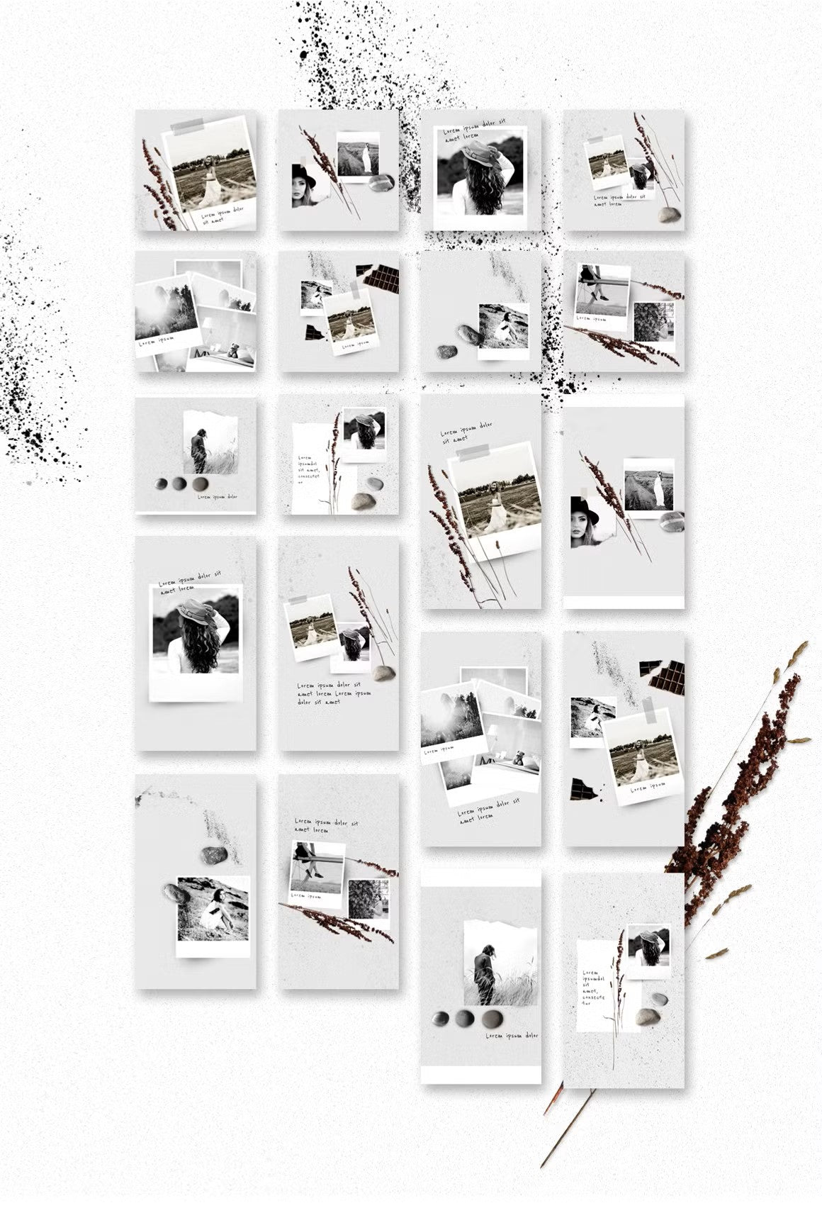 Instagram post and story templates - perfect for fashion, lifestyle, and travel bloggers seeking a clean and natural aesthetic