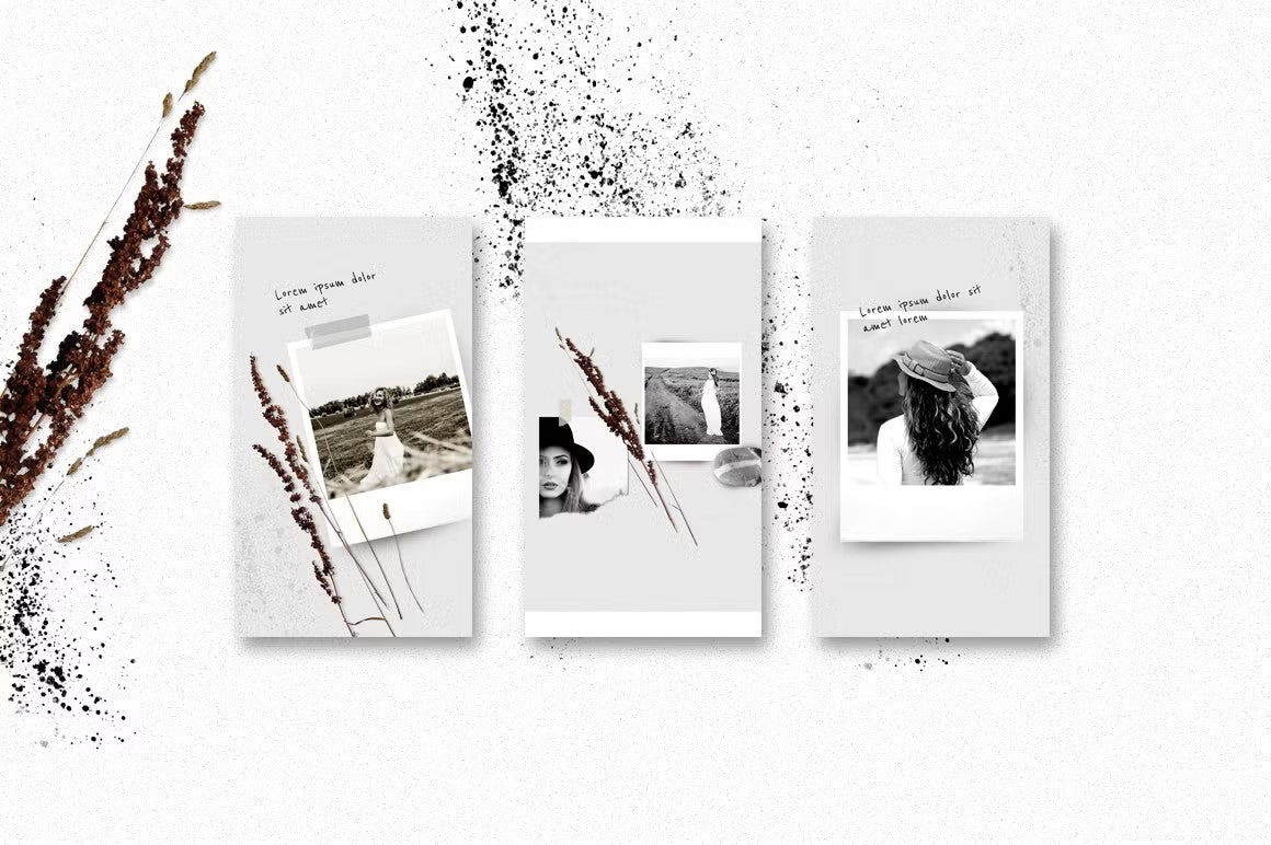 Instagram story templates with over 40 objects for creating unique designs