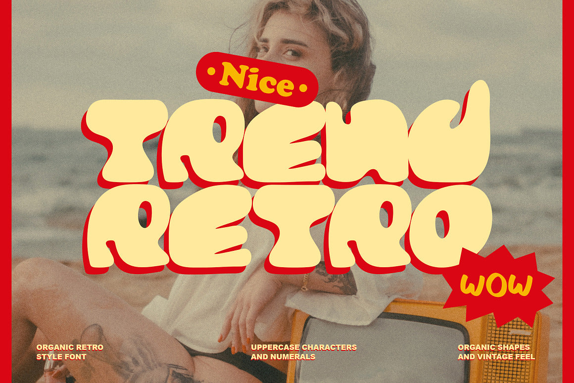 Trendretro - retro font with organic shapes and vintage feel, smooth curves