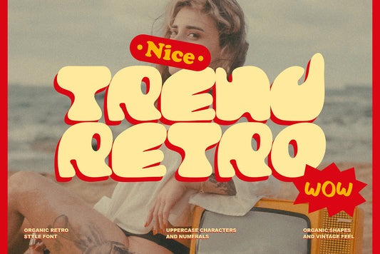 Trendretro - retro font with organic shapes and vintage feel, smooth curves