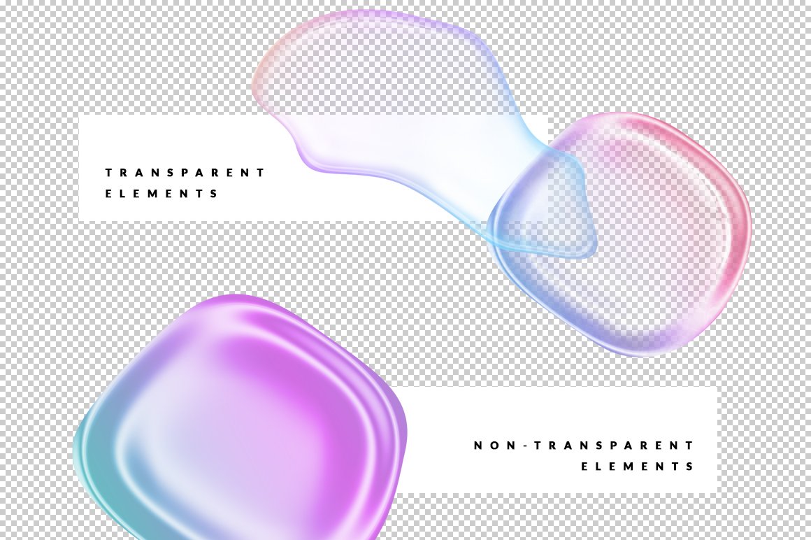 Transparent and non-transparent drop shapes for social media