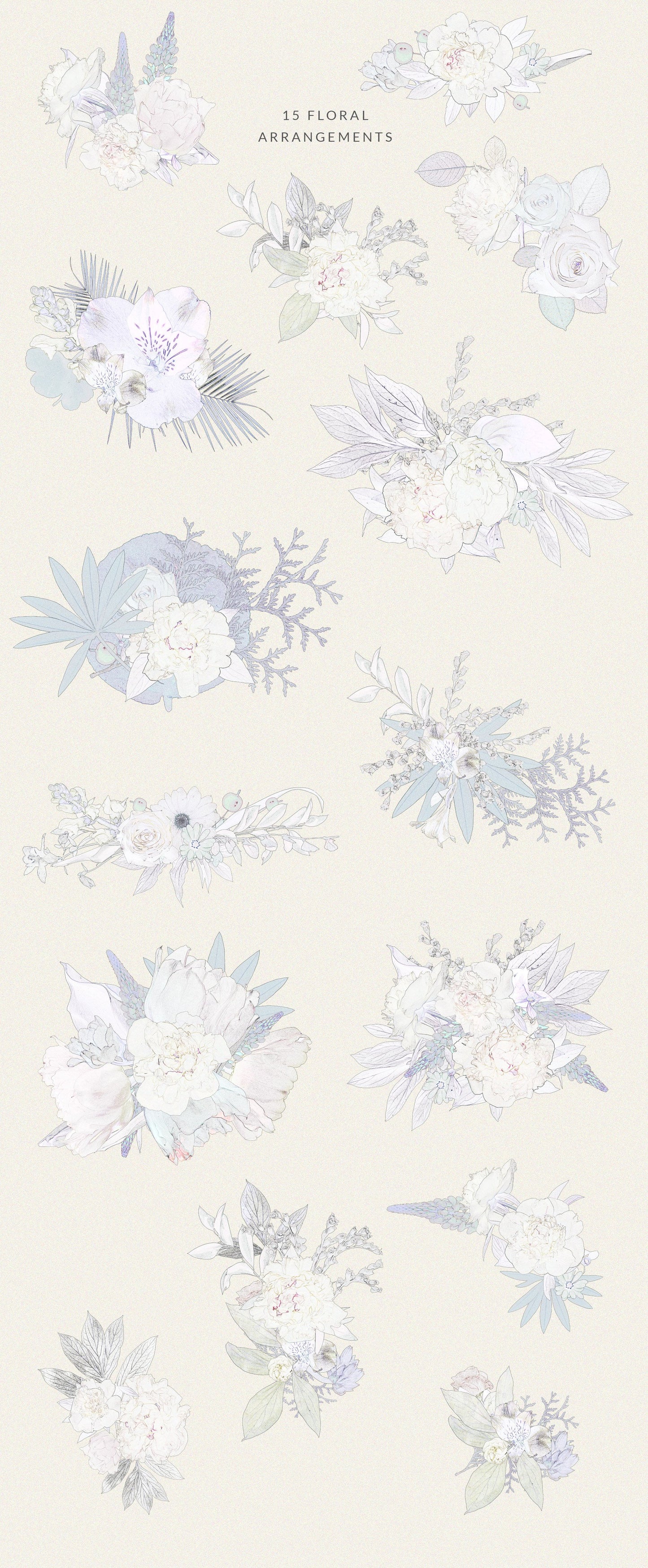 Create stunning visuals with this versatile vintage floral clipart set