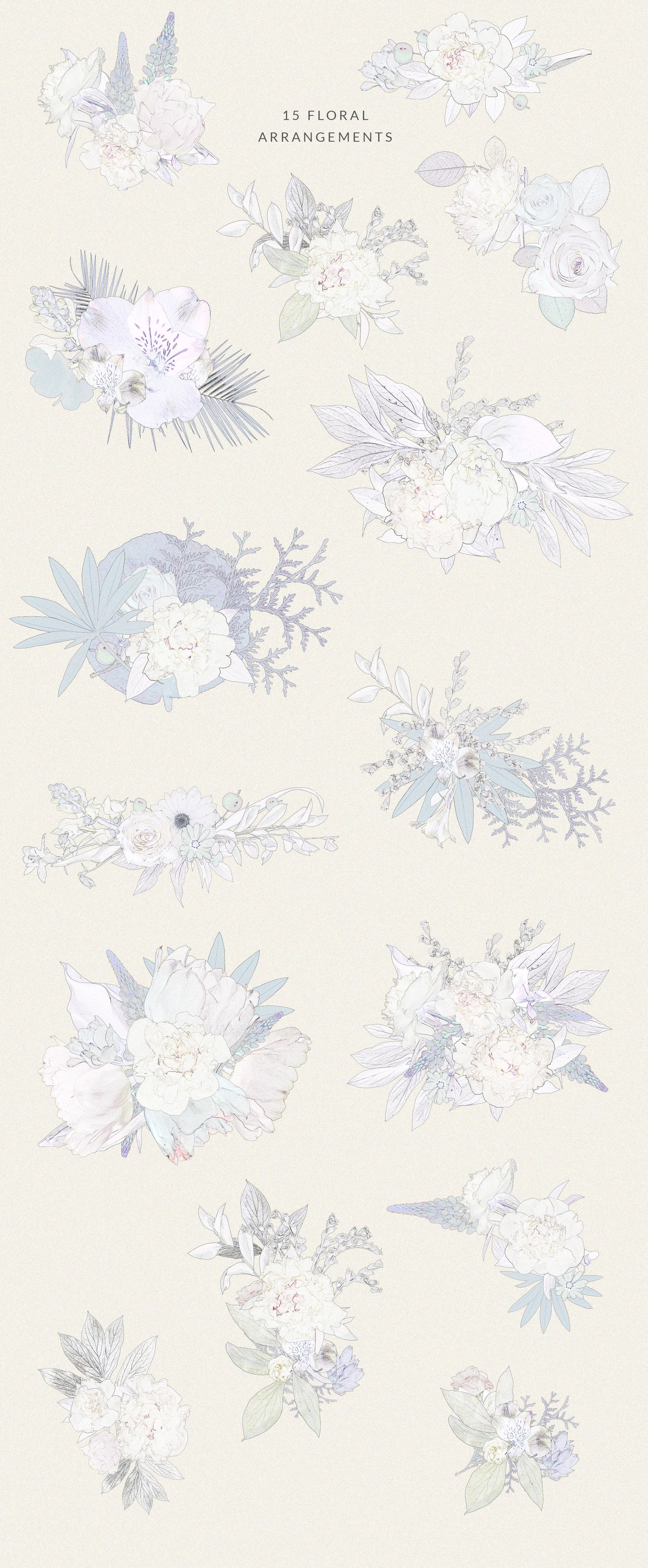 Create stunning visuals with this versatile vintage floral clipart set