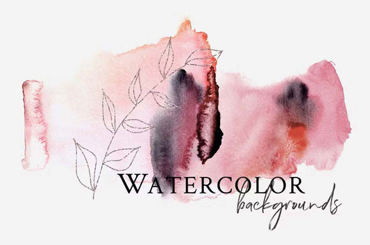 Hand-drawn watercolor background textures in pink and burgundy shades