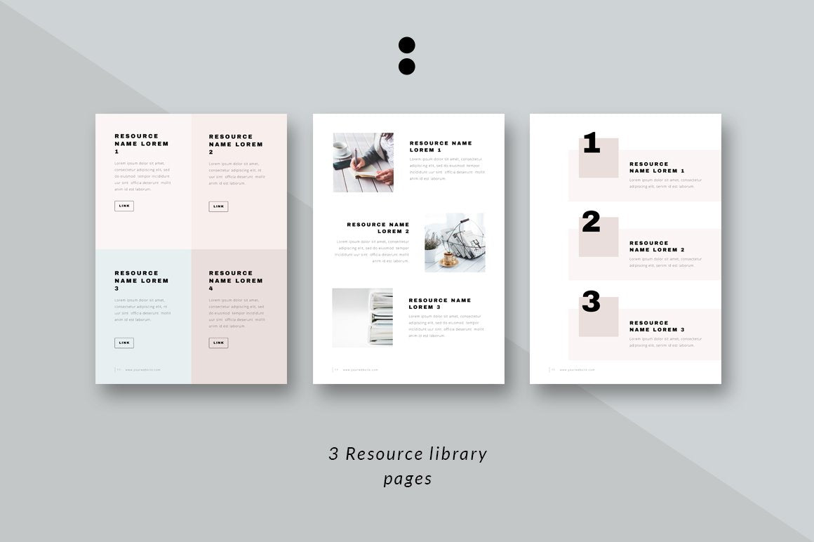 3 Resource library pages