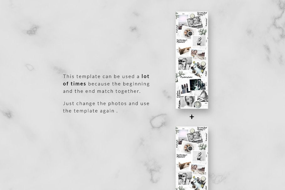 Instagram puzzle template can be used a lot of times because the beginning and the end match together
