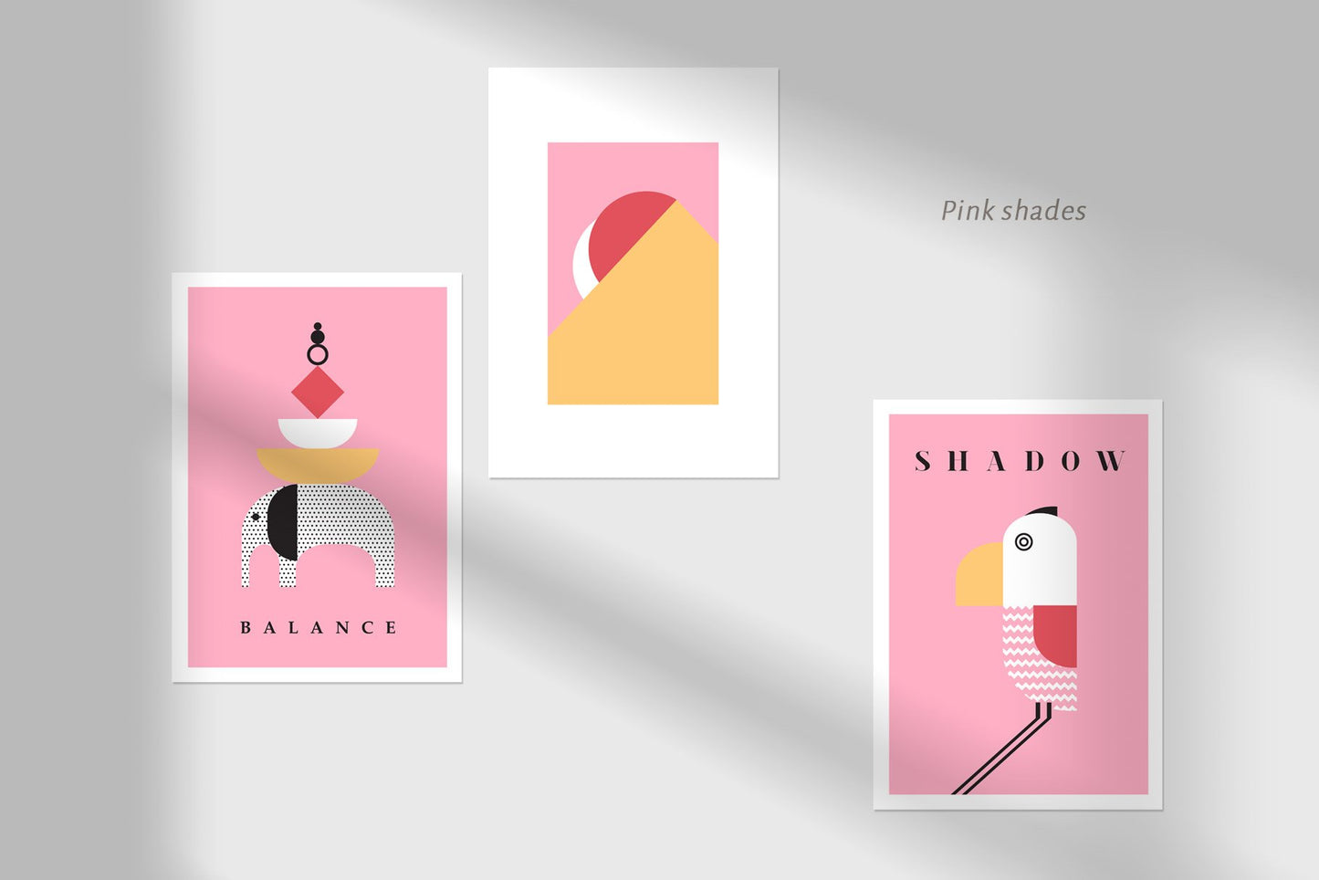 Collection of digital posters featuring geometric abstract designs